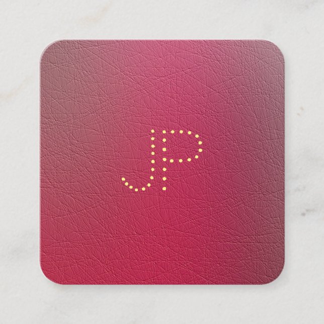 Tarjeta De Visita Cuadrada Plantilla de aspecto estructurado de monograma dor (Anverso)