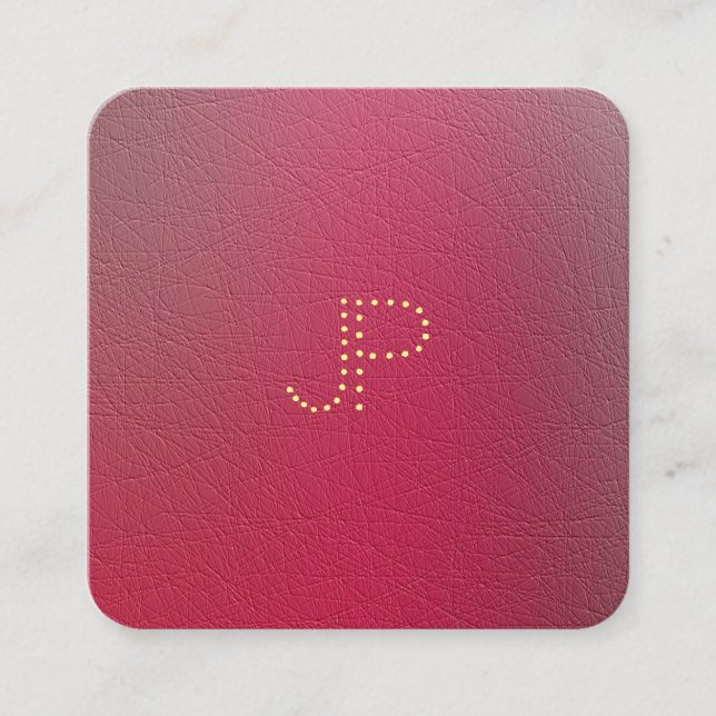 Tarjeta De Visita Cuadrada Plantilla de aspecto estructurado de monograma dor (Anverso)