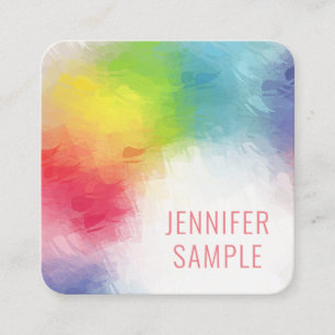 Tarjeta De Visita Cuadrada Plantilla de colores elegantes y personalizados ar