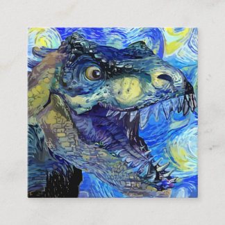 Tarjeta De Visita Cuadrada Plantilla de dinosaurios de Tyrannosaurus Rex