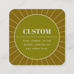 Tarjeta De Visita Cuadrada Plantilla de diseño editable inspirada en el retro
