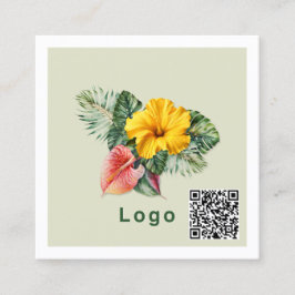 Tarjeta De Visita Cuadrada Plantilla de logotipo Código QR