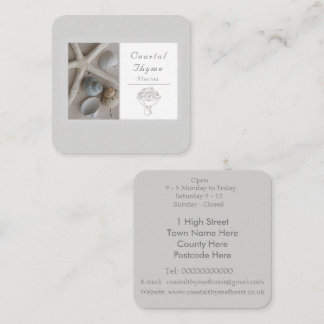 Tarjeta De Visita Cuadrada Plantilla de logotipo de branding de floristería c