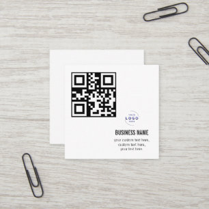 Tarjeta De Visita Cuadrada Plantilla de nombre de logotipo comercial de códig