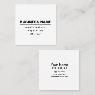 Tarjeta De Visita Cuadrada Plantilla de nombre de negocio moderno en negrita 