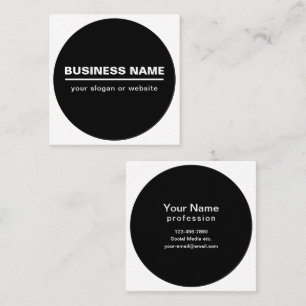 Tarjeta De Visita Cuadrada Plantilla de nombre de negocio moderno en negrita 