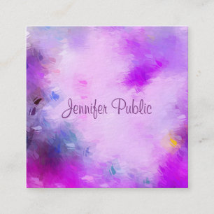 Tarjeta De Visita Cuadrada Plantilla de nombre de script de caligrafía elegan