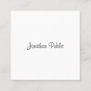 Tarjeta De Visita Cuadrada Plantilla de nombre de script manuscrito elegante 
