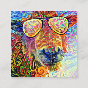 Tarjeta De Visita Cuadrada Plantilla de retrato artístico de ovejas de granj