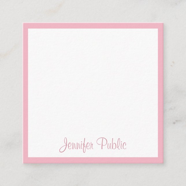 Tarjeta De Visita Cuadrada Plantilla de texto de nombre de script manuscrito  (Anverso)