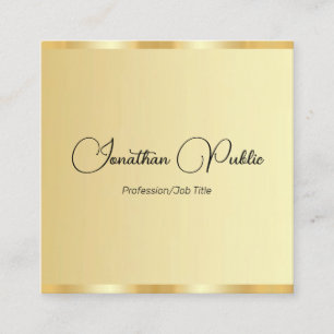 Tarjeta De Visita Cuadrada Plantilla de tipografía elegante con estilo dorado