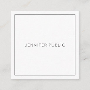Tarjeta De Visita Cuadrada Plantilla elegante minimalista moderna de moda