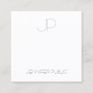 Tarjeta De Visita Cuadrada Plantilla elegante simple del monograma creativo