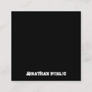 Tarjeta De Visita Cuadrada Plantilla en blanco y negro B&W de texto angustiad