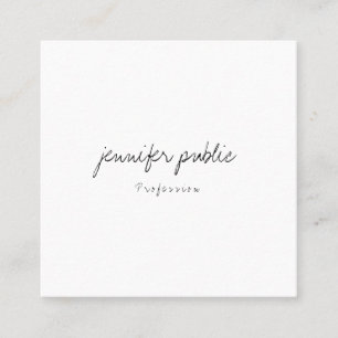 Tarjeta De Visita Cuadrada Plantilla minimalista moderna de la escritura a