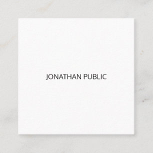 Tarjeta De Visita Cuadrada Plantilla Minimalista profesional moderna elegante