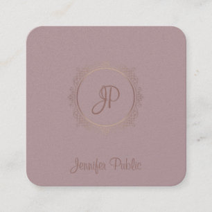 Tarjeta De Visita Cuadrada Plantilla moderna con caligrafía lujosa Script Nam