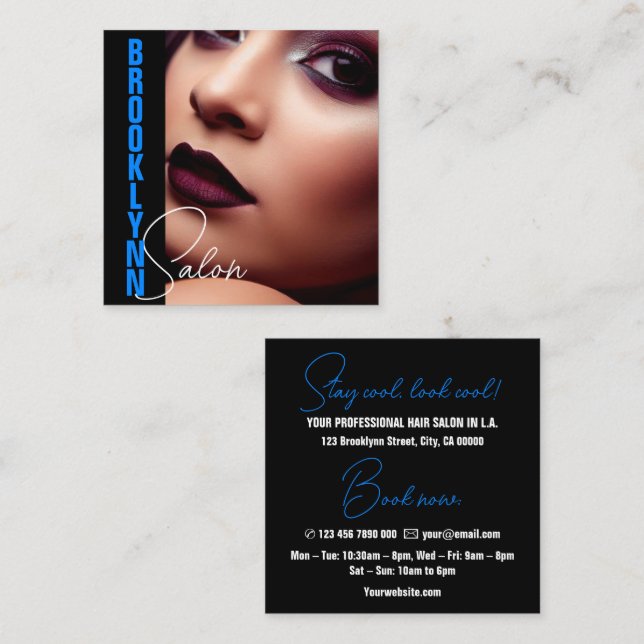 Tarjeta De Visita Cuadrada Plantilla moderna de imagen fotográfica de Guay Le (Anverso / Reverso)