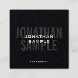 Tarjeta De Visita Cuadrada Plantilla moderna de negocios de moda Premium Negr