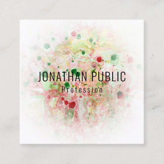 Tarjeta De Visita Cuadrada Plantilla Moderno Resumen Elegante Profesional (Anverso)