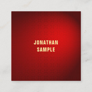 Tarjeta De Visita Cuadrada Plantilla profesional de Damasco rojo negro elegan