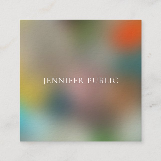 Tarjeta De Visita Cuadrada Plantilla profesional elegante de arte abstracto d (Anverso)