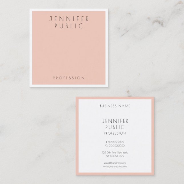 Tarjeta De Visita Cuadrada Plantilla profesional elegante y moderna de person (Anverso / Reverso)