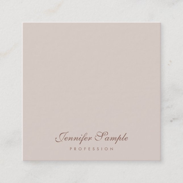 Tarjeta De Visita Cuadrada Plantilla profesional simple y elegante con guión  (Anverso)