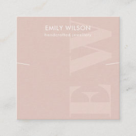 Tarjeta De Visita Cuadrada Plantilla Rustic Rubor Monogram Necklace Band