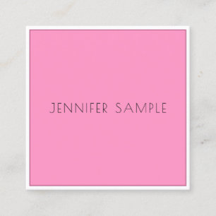 Tarjeta De Visita Cuadrada Plantilla simple profesional elegante rosa moderno