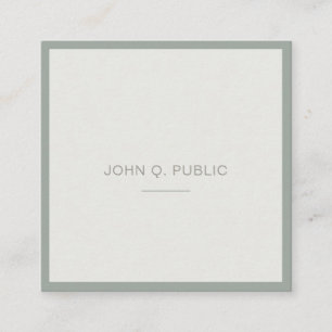 Tarjeta De Visita Cuadrada Plantilla verde elegante de diseño simple de élite
