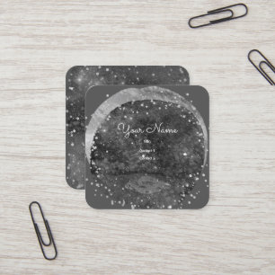 Tarjeta De Visita Cuadrada platillo volador galaxia artística