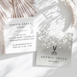 Tarjeta De Visita Cuadrada Platinum Glow Hairstylist