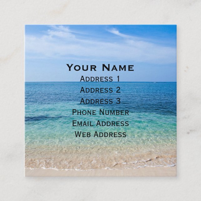 Tarjeta De Visita Cuadrada Playa de Jamaica (Anverso)