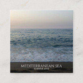 Tarjeta De Visita Cuadrada Playa mediterránea frente al mar fotografía modern