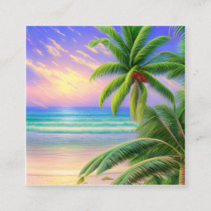 Tarjeta De Visita Cuadrada Playas tropicales de arena blanca y cristal