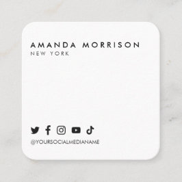 Tarjeta De Visita Cuadrada Plaza blanca de los medios sociales profesionales