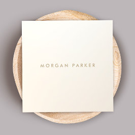 Tarjeta De Visita Cuadrada Plaza Blanca de Marfil Minimalista moderna