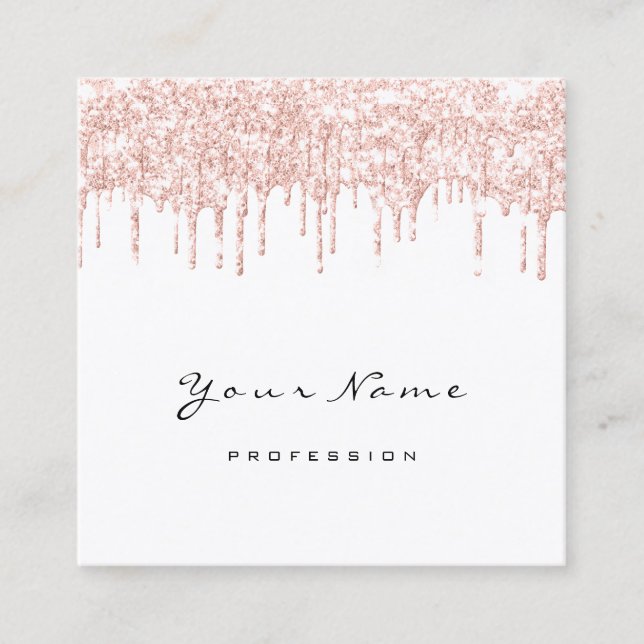 Tarjeta De Visita Cuadrada Plaza de Purpurina del planificador de eventos Mak (Anverso)