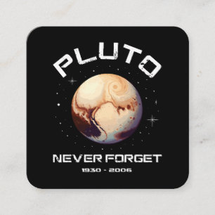 Tarjeta De Visita Cuadrada Plutón Nunca Olvides