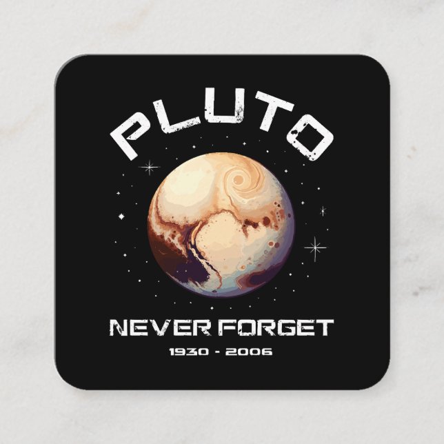 Tarjeta De Visita Cuadrada Plutón Nunca Olvides (Anverso)