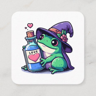 Tarjeta De Visita Cuadrada Poción de amor kawaii de bruja