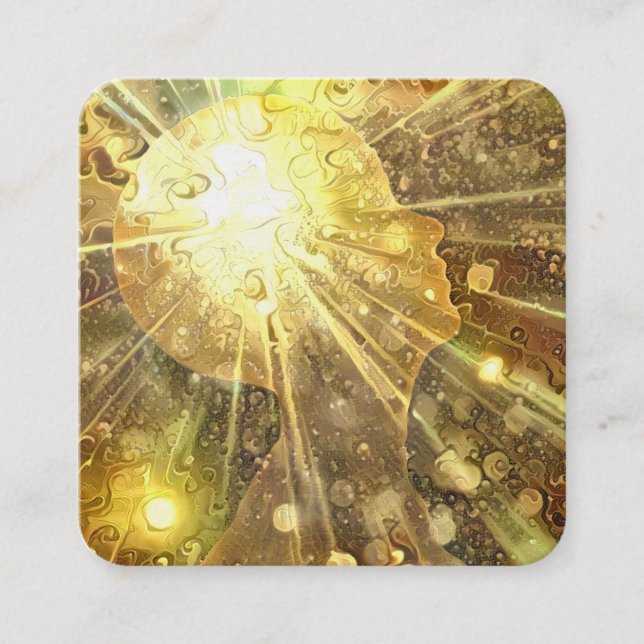 Tarjeta De Visita Cuadrada Poder mental (Anverso)