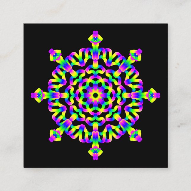 Tarjeta De Visita Cuadrada *~* Poderosas Artes de curación de Mandala (Anverso)