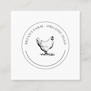 Tarjeta De Visita Cuadrada Pollo de huevos orgánicos