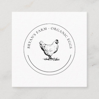 Tarjeta De Visita Cuadrada Pollo de huevos orgánicos