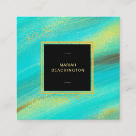 Tarjeta De Visita Cuadrada Polvo de oro del *~* y purpurina intrépidos