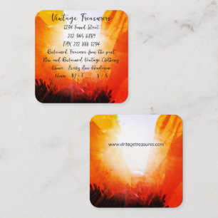 Tarjeta De Visita Cuadrada Poppy Sun Ray