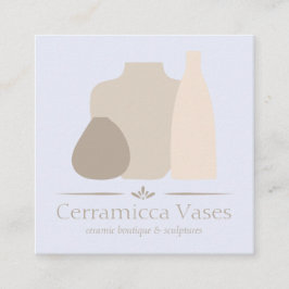 Tarjeta De Visita Cuadrada Porcelana Cerámica de Porcelana Hecha a Mano Lila