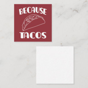 Tarjeta De Visita Cuadrada Porque Tacos